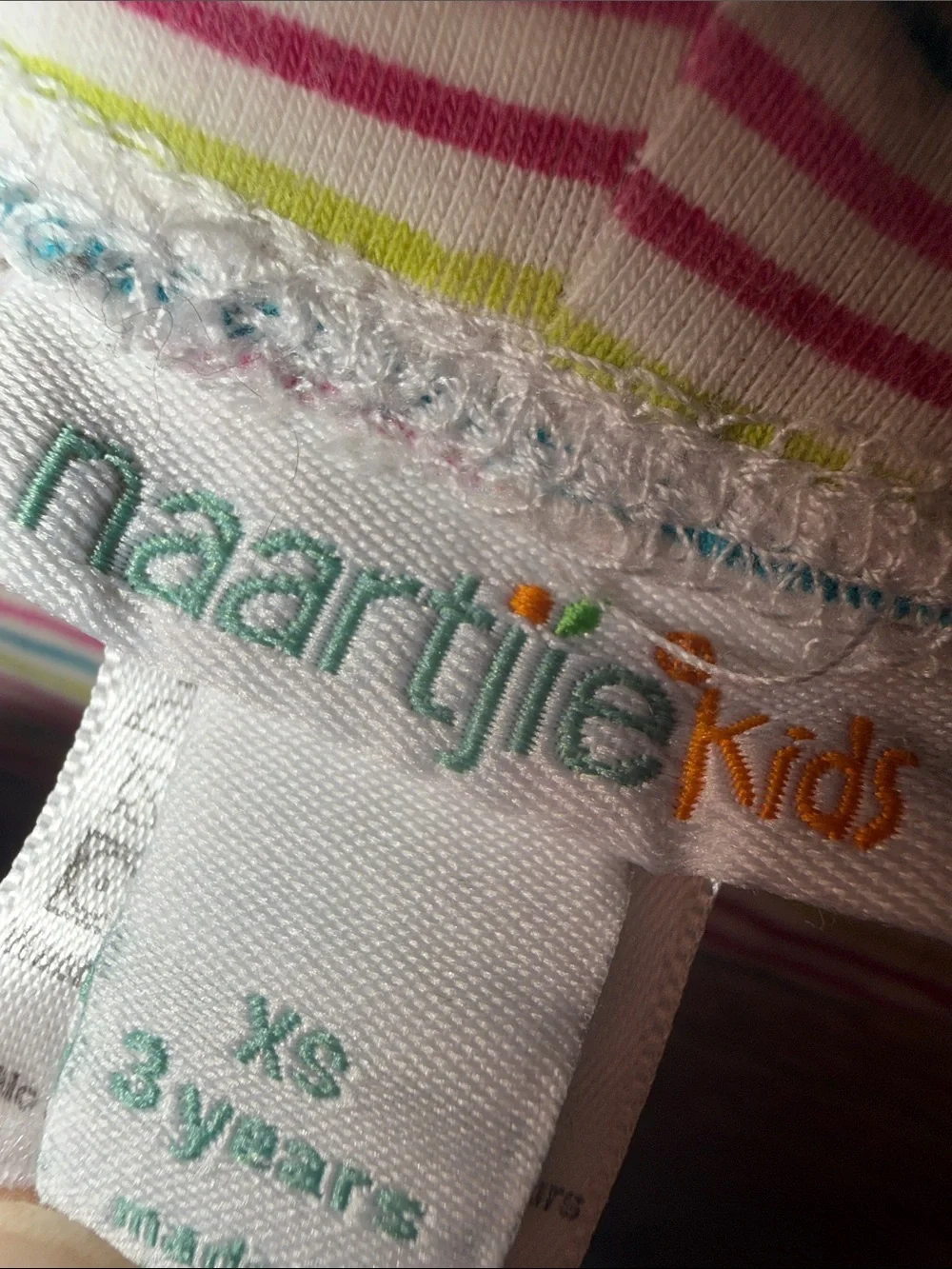 naartjie White Capri Leggings with Rainbow Stripes